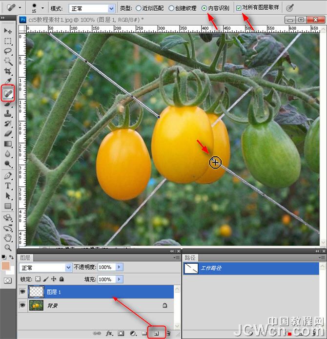 Photoshop CS5新功能教程：描边路径之污点修复画笔的运用_中国教程网