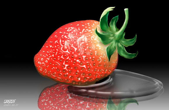 Photoshop制作一颗新鲜草莓实例教程