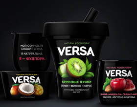 黑色的俄罗斯VERSA酸奶包装设计