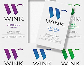 时尚现代的Wink避孕套视觉识别包装设计