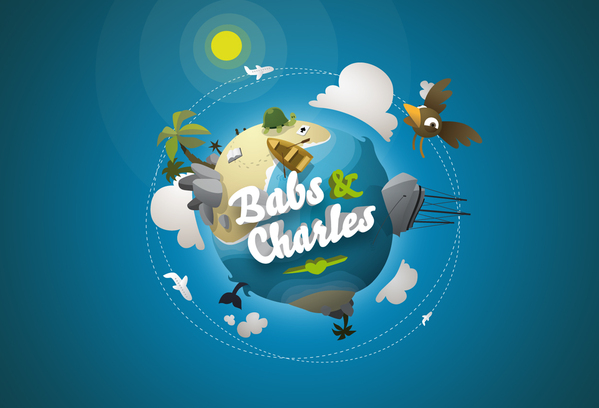 Babs & Charles插画风格广告设计
