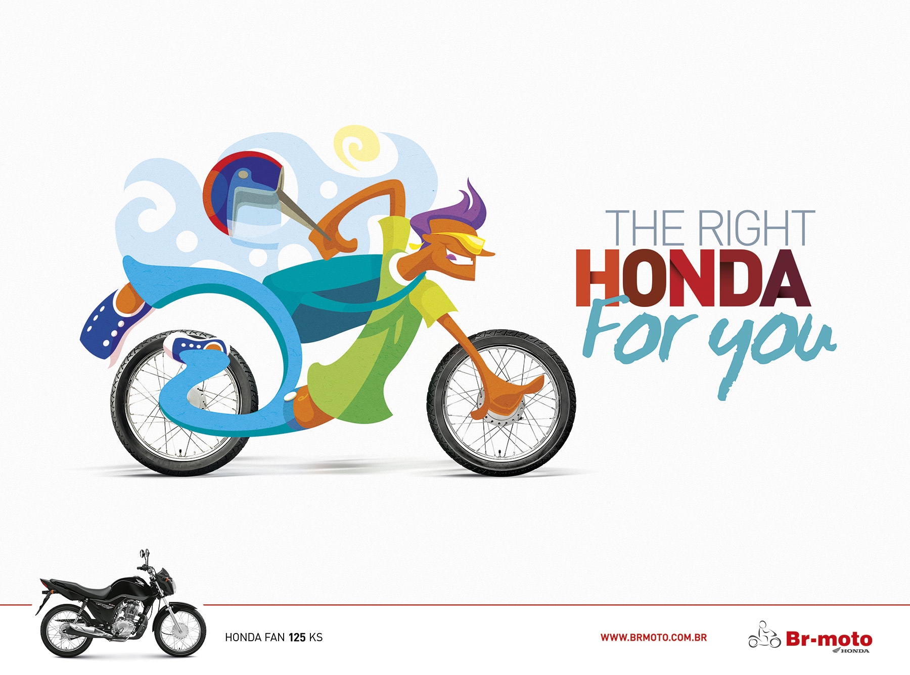 巴西本田摩托车平面广告设计