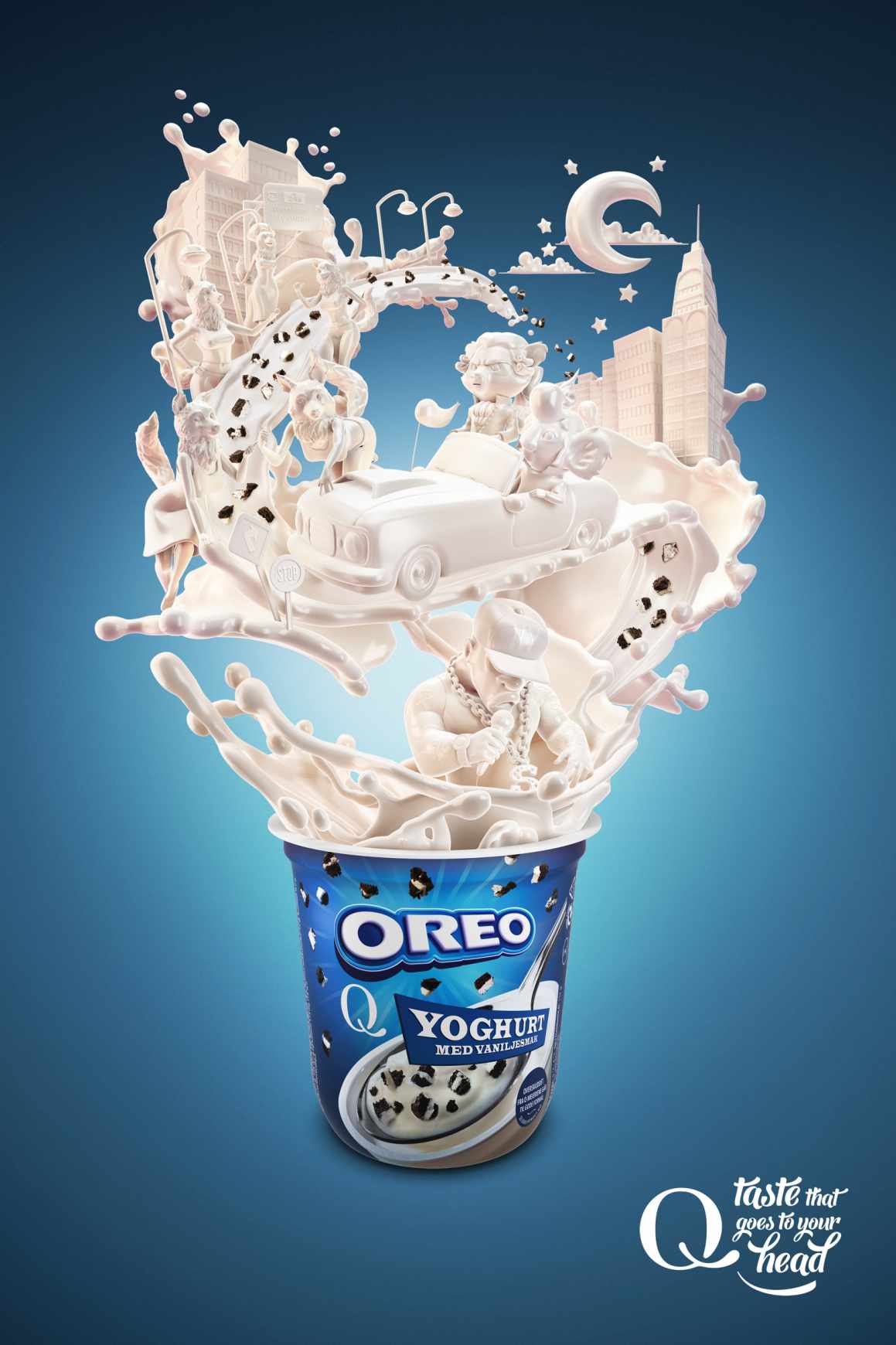 挪威Q Meieriene酸奶平面广告设计