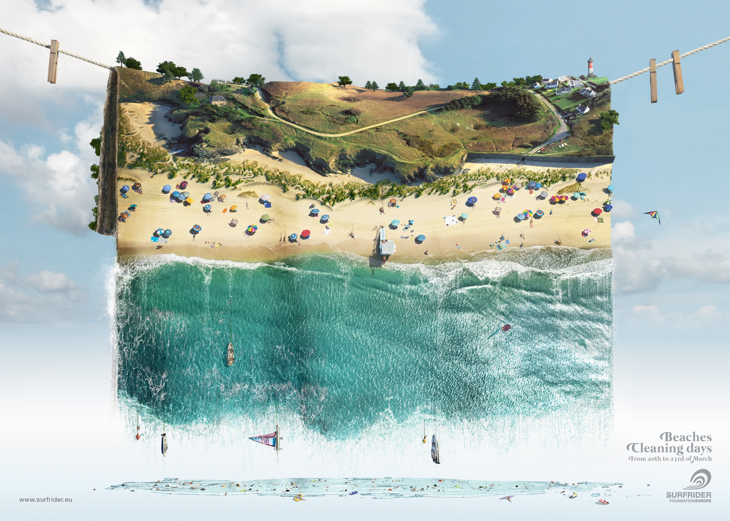法国冲浪者基金会平面广告设计