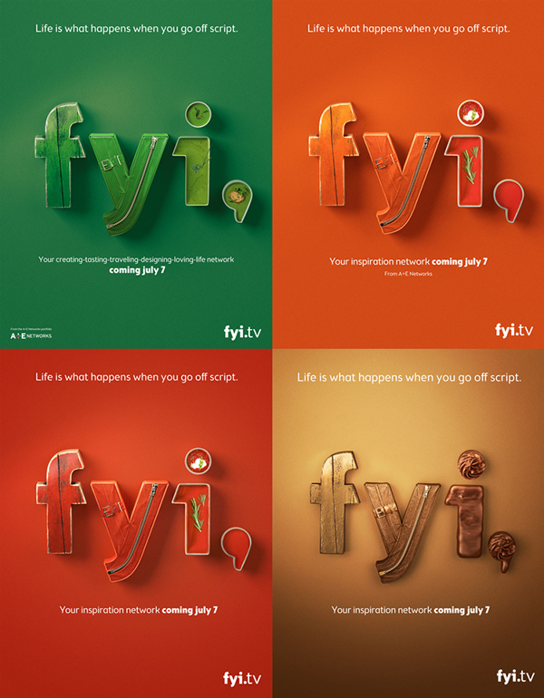 美国电视网络FYI平面广告设计